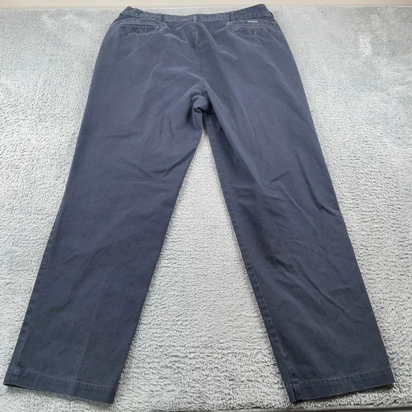VTG Polo Ralph Lauren Pants Mens 40x34 Fits 38x33 Blue Andrew Pleated Chino - Picture 3 of 10